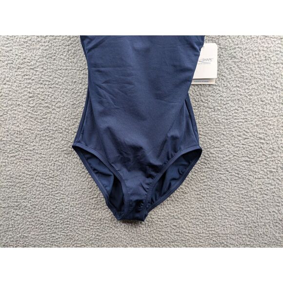 NWT Dolfin Aquashape Women's Moderate Scoop Back Navy One Piece Swimsuit sz 6 - Picture 3 of 9